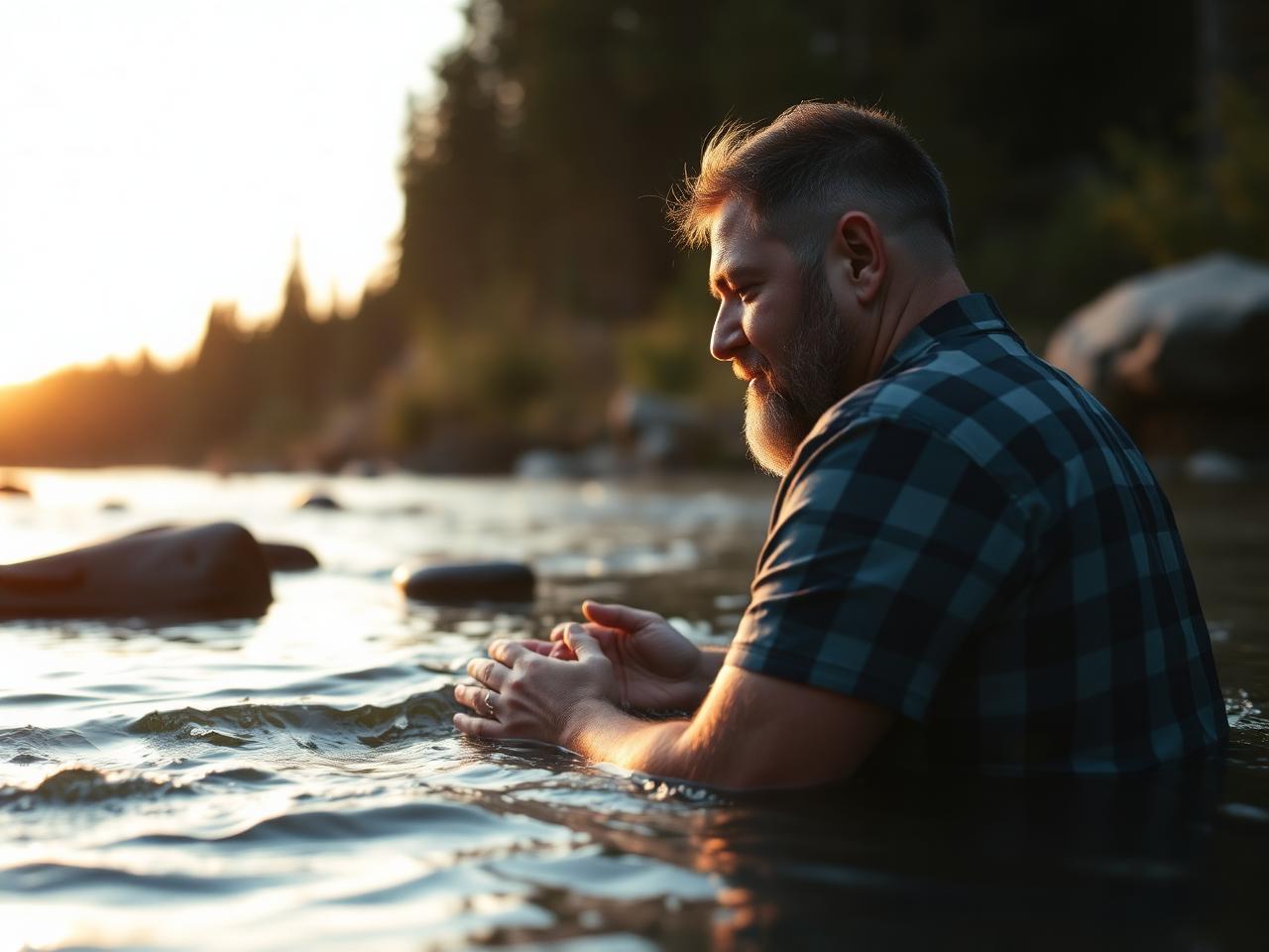 Baptism in Canadian river